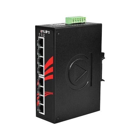 Antaira 8-Port Industrial PoE+ Gigabit Unmanaged Ethernet Switch LNP-0800G